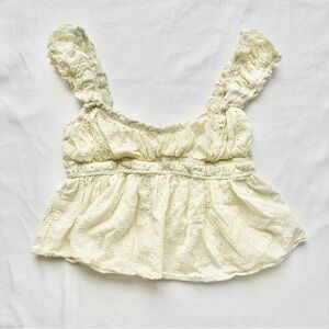 Princess Polly Summerfield Eyelet Tank Top Cottagecore Bohemian Preppy 🍋 Size 8